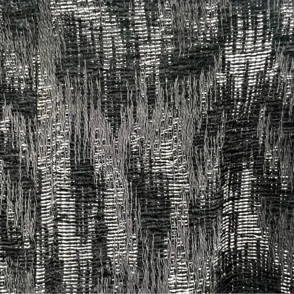 Eileen Fisher Black/Metallic Open Front Longline Jacket 3/4 Sleeve Size M - Picture 9 of 13